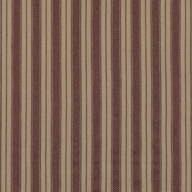 MULBERRY FD790.H113.0 COWDRAY STRIPE PLUM Fabric - Eade's Wallpaper
