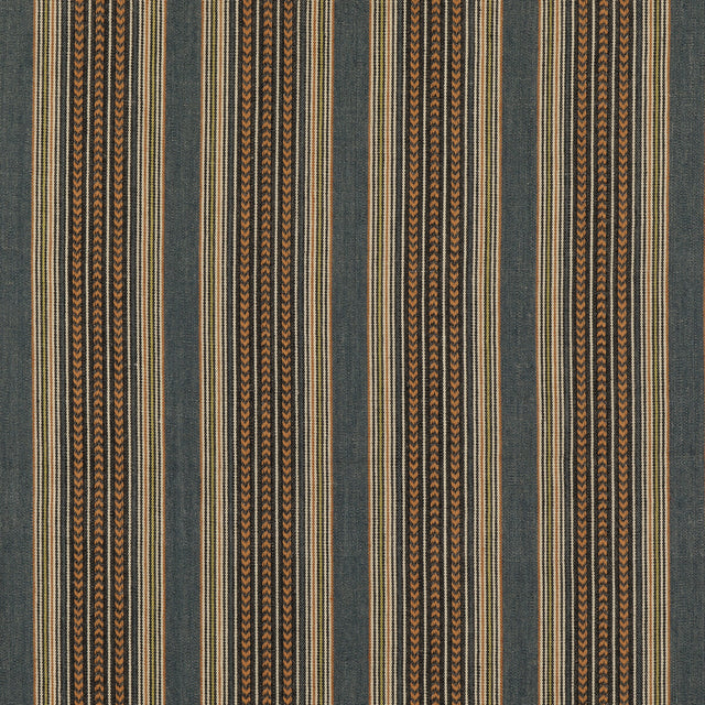 MULBERRY FD792.G34.0 BERBER STRIPE DENIM Fabric - Eade's Wallpaper