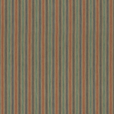 MULBERRY FD811.R50.0 SHEPTON STRIPE TEAL/SPICE Fabric - Eade's Wallpaper
