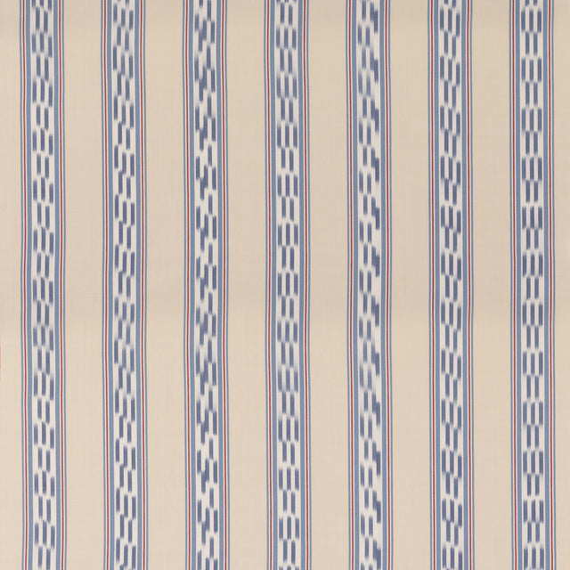 MULBERRY FD819.G103.0 BREEZY STRIPE BLUE/RED Fabric - Eade's Wallpaper