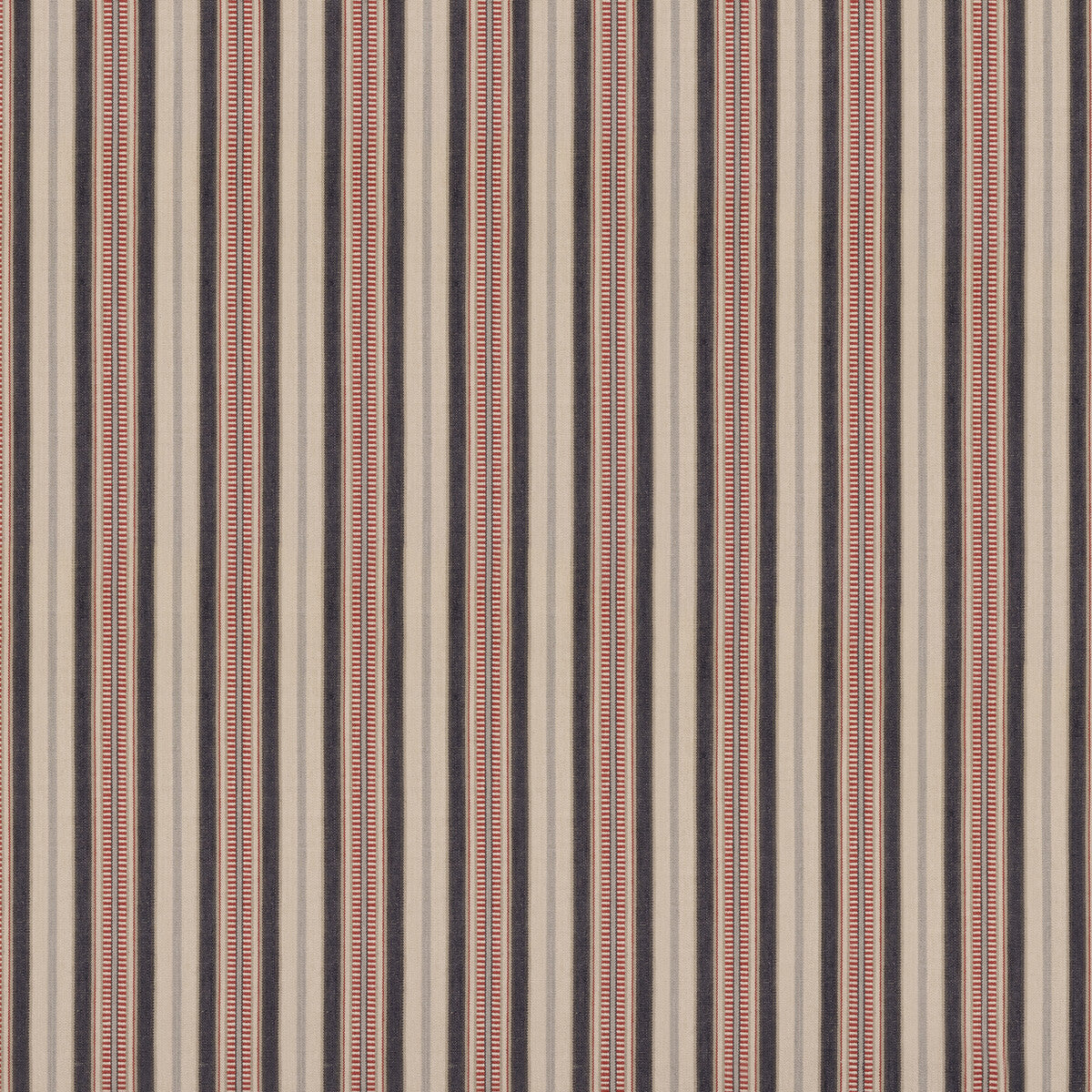 MULBERRY FD820.G103.0 SHELTER STRIPE INDIGO/RED Fabric - Eade's Wallpaper