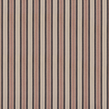 MULBERRY FD820.G103.0 SHELTER STRIPE INDIGO/RED Fabric - Eade's Wallpaper
