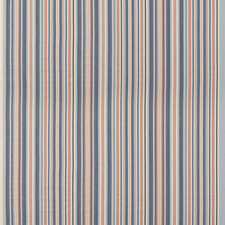 MULBERRY FD823.G103.0 MEDFORD STRIPE BLUE/RUST Fabric - Eade's Wallpaper
