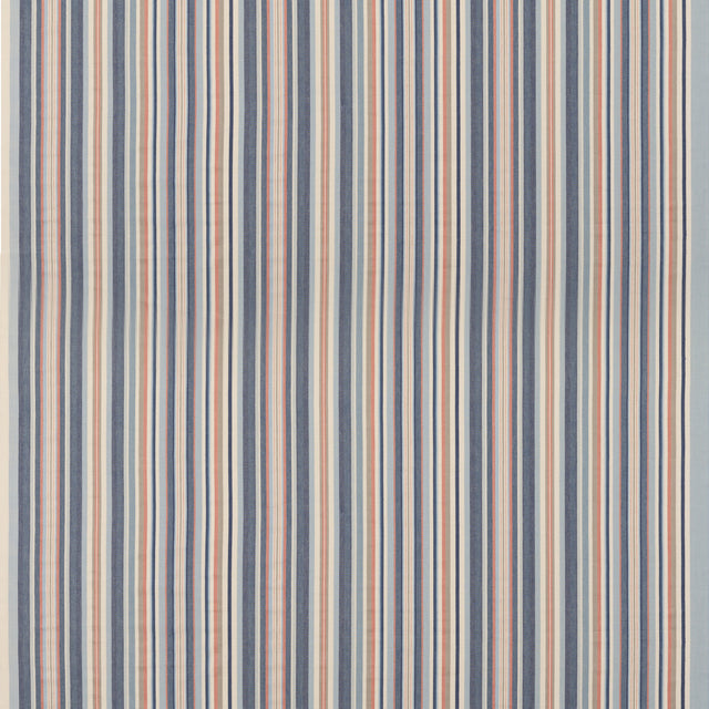 MULBERRY FD823.G103.0 MEDFORD STRIPE BLUE/RUST Fabric - Eade's Wallpaper
