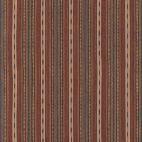MULBERRY FD825.P104.0 STONY STRIPE RUST/BLUE Fabric - Eade's Wallpaper