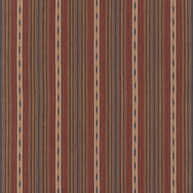 MULBERRY FD825.P104.0 STONY STRIPE RUST/BLUE Fabric - Eade's Wallpaper