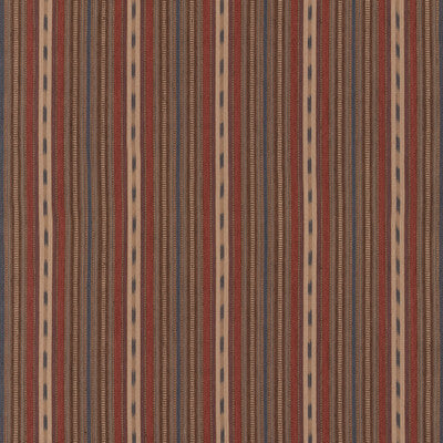 MULBERRY FD825.P104.0 STONY STRIPE RUST/BLUE Fabric - Eade's Wallpaper