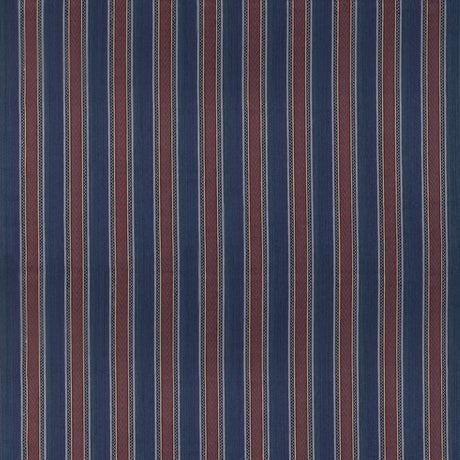 MULBERRY FD826.G103.0 BARRINGTON STRIPE INDIGO/RED Fabric - Eade's Wallpaper