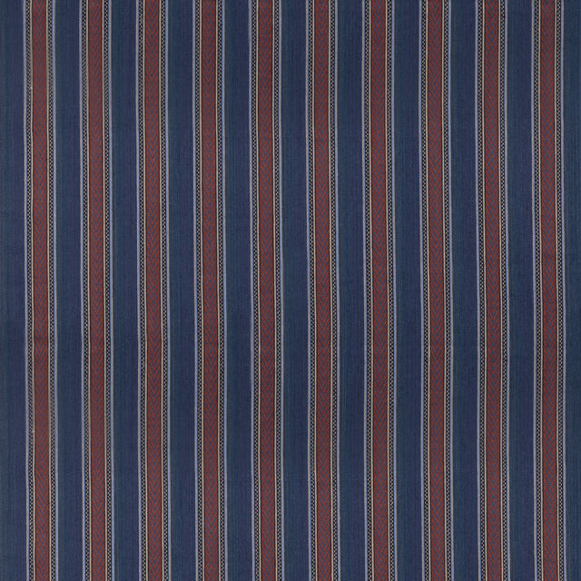 MULBERRY FD826.G103.0 BARRINGTON STRIPE INDIGO/RED Fabric - Eade's Wallpaper