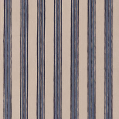 MULBERRY FD829.H10.0 FALMOUTH STRIPE INDIGO Fabric - Eade's Wallpaper