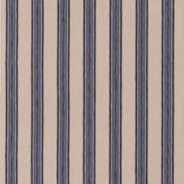 MULBERRY FD829.H10.0 FALMOUTH STRIPE INDIGO Fabric - Eade's Wallpaper