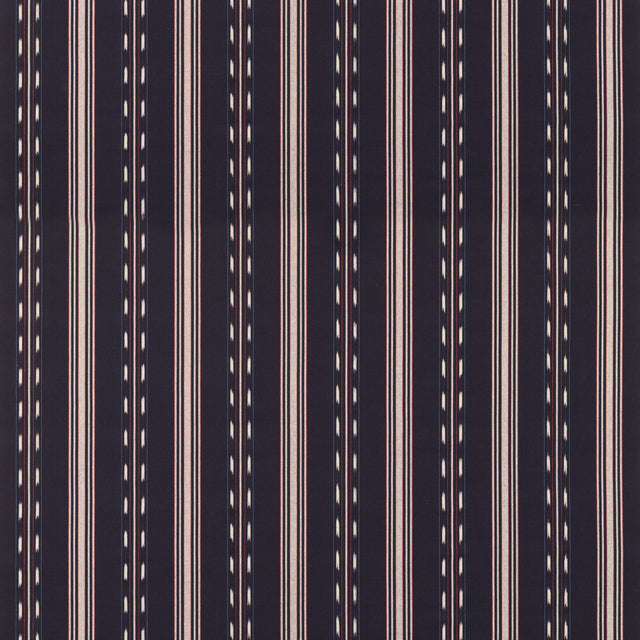 MULBERRY FD830.G103.0 EASTWIND STRIPE INDIGO/RED Fabric - Eade's Wallpaper