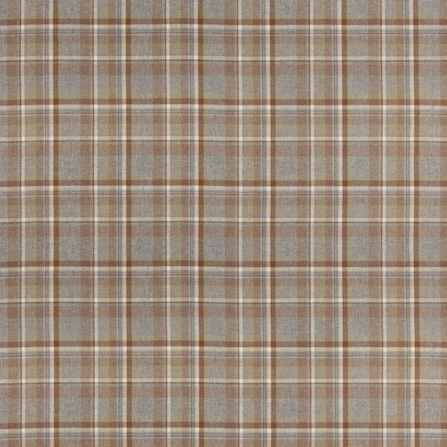 MULBERRY FD838.L33.0 LINDISFARNE PLAID FAWN/AQUA Fabric - Eade's Wallpaper