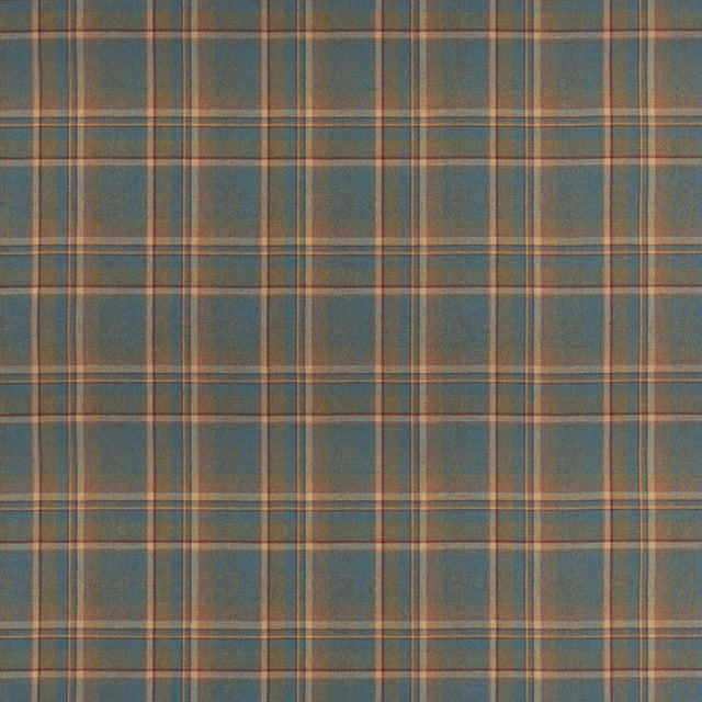 MULBERRY FD838.R11.0 LINDISFARNE PLAID TEAL Fabric - Eade's Wallpaper