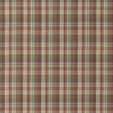 MULBERRY FD838.V102.0 LINDISFARNE PLAID RED/GOLD Fabric - Eade's Wallpaper