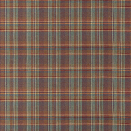 MULBERRY FD838.V87.0 LINDISFARNE PLAID RED/TEAL Fabric - Eade's Wallpaper