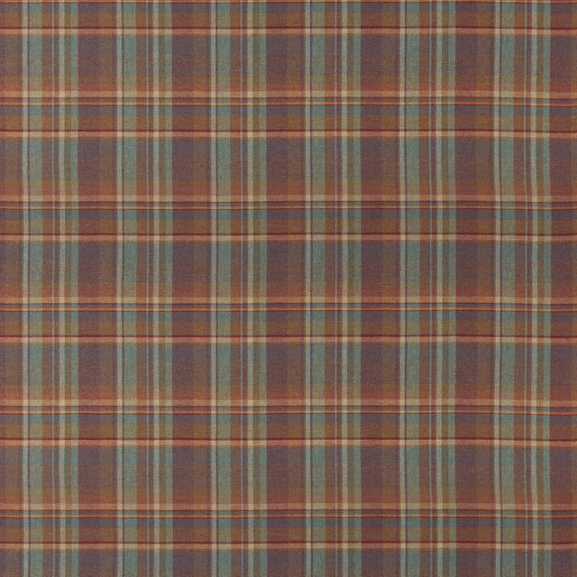 MULBERRY FD838.V87.0 LINDISFARNE PLAID RED/TEAL Fabric - Eade's Wallpaper