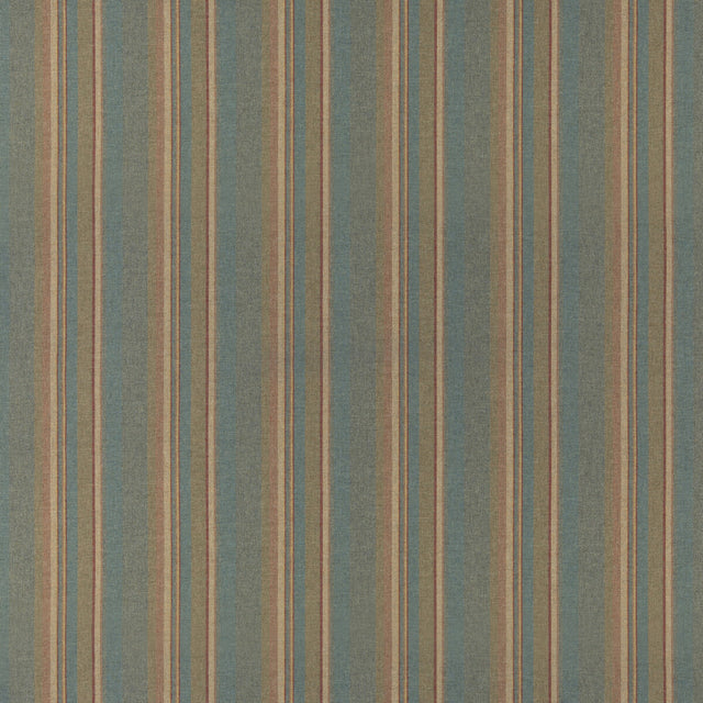MULBERRY FD839.R11.0 LINDISFARNE STRIPE TEAL Fabric - Eade's Wallpaper
