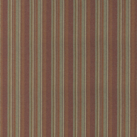 MULBERRY FD839.V171.0 LINDISFARNE STRIPE RUSSET/SAGE Fabric - Eade's Wallpaper