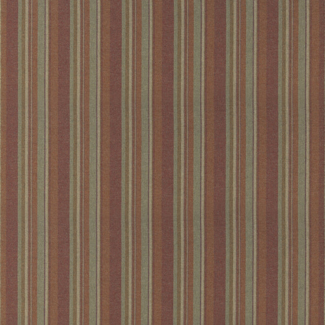 MULBERRY FD839.V171.0 LINDISFARNE STRIPE RUSSET/SAGE Fabric - Eade's Wallpaper