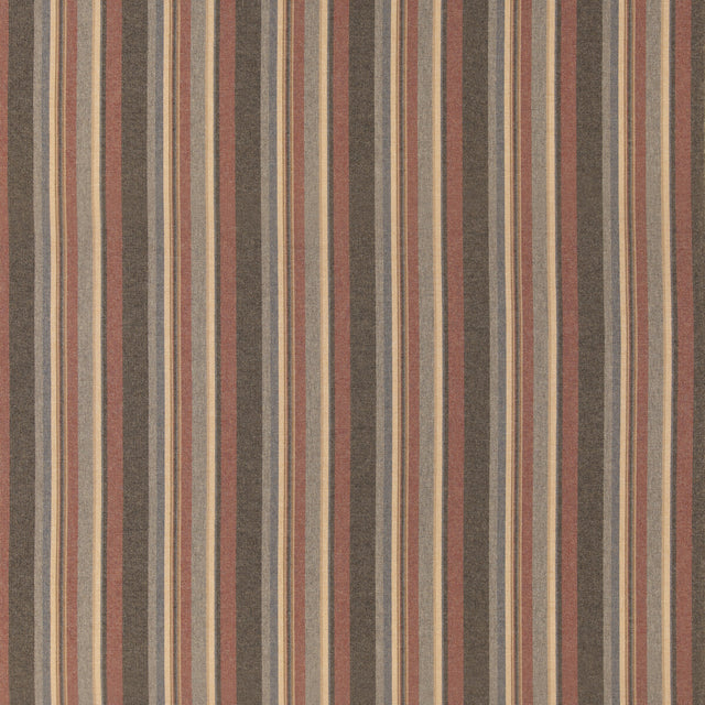 MULBERRY FD839.V172.0 LINDISFARNE STRIPE RUSSET/SLATE Fabric - Eade's Wallpaper