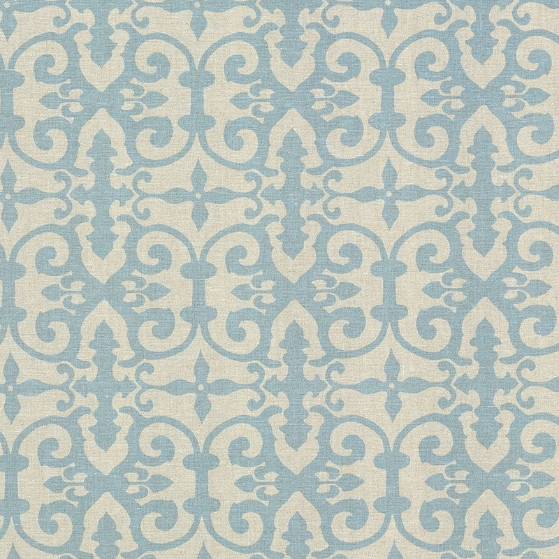 Schumacher Ferne Park Blue Fabric