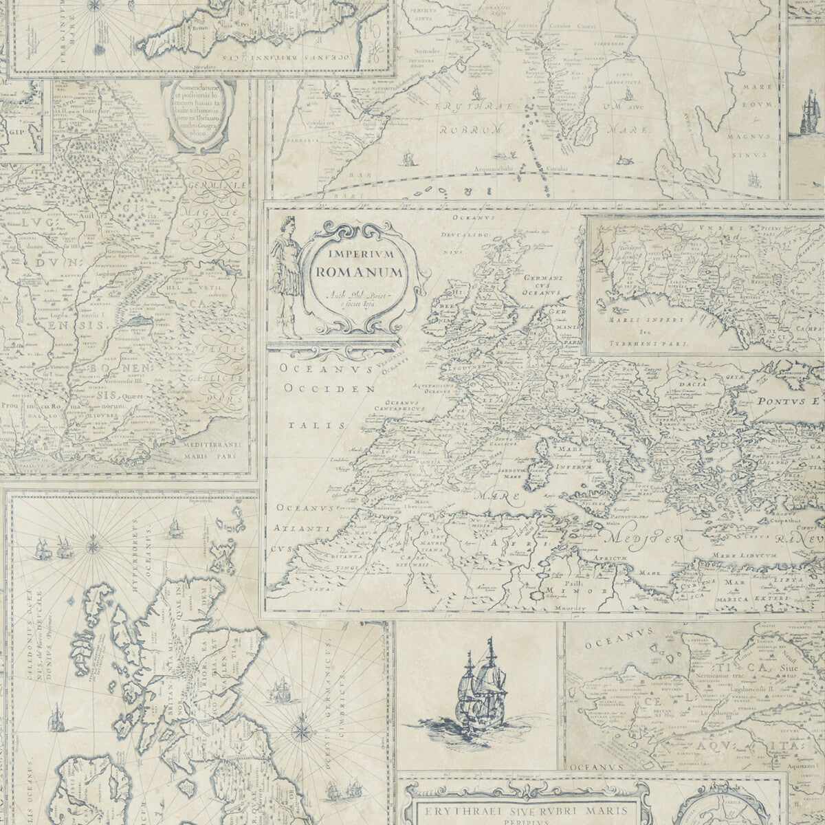 MULBERRY FG077.H10.0 BOHEMIAN TRAVELS INDIGO Wallpaper - Eade's Wallpaper