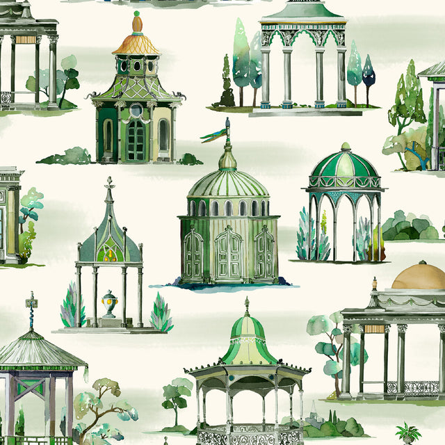 MULBERRY FG093.S16.0 FOLLIES EMERALD Wallpaper - Eade's Wallpaper