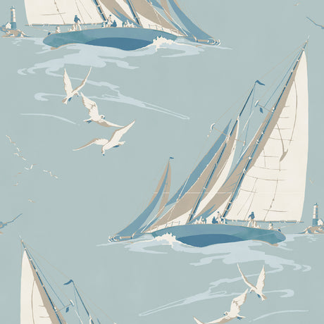 MULBERRY FG094.H101.0 ROUND THE ISLAND BLUE Wallpaper - Eade's Wallpaper
