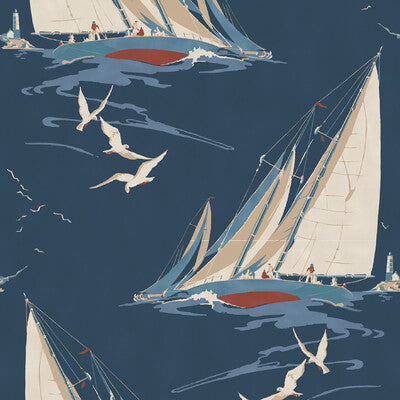 MULBERRY FG094.H10.0 ROUND THE ISLAND INDIGO Wallpaper - Eade's Wallpaper
