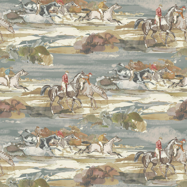 MULBERRY FG097.H57.0 MORNING GALLOP BLUE/SAND Wallpaper - Eade's Wallpaper