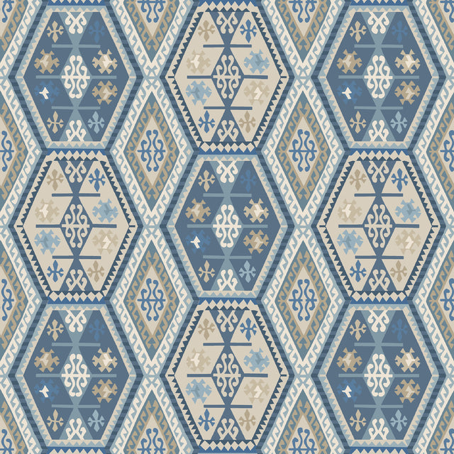 MULBERRY FG098.H101.0 BUCKLAND BLUE Wallpaper - Eade's Wallpaper