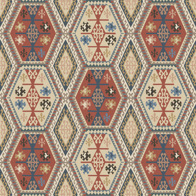 MULBERRY FG098.V110.0 BUCKLAND RED/BLUE Wallpaper - Eade's Wallpaper