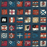 MULBERRY FG099.G103.0 NAVAL ENSIGNS INDIGO/RED Wallpaper - Eade's Wallpaper