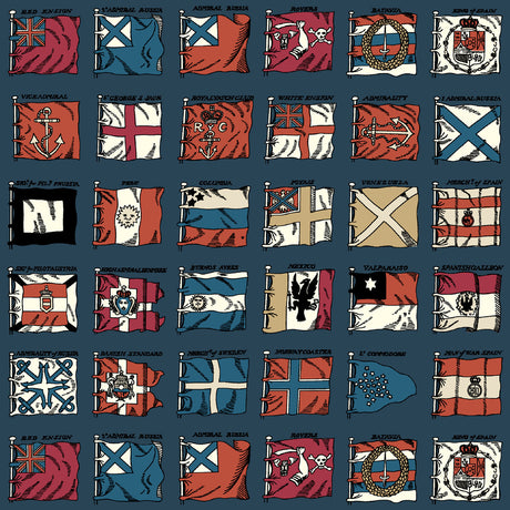 MULBERRY FG099.G103.0 NAVAL ENSIGNS INDIGO/RED Wallpaper - Eade's Wallpaper