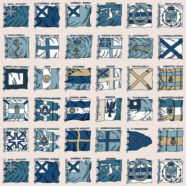 MULBERRY FG099.H101.0 NAVAL ENSIGNS BLUE Wallpaper - Eade's Wallpaper