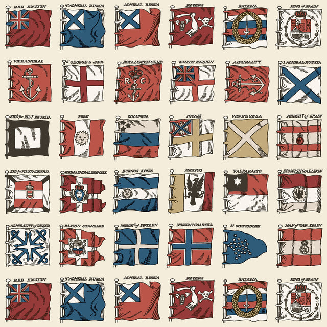 MULBERRY FG099.V110.0 NAVAL ENSIGNS RED/BLUE Wallpaper - Eade's Wallpaper