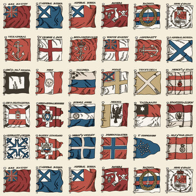 MULBERRY FG099.V110.0 NAVAL ENSIGNS RED/BLUE Wallpaper - Eade's Wallpaper