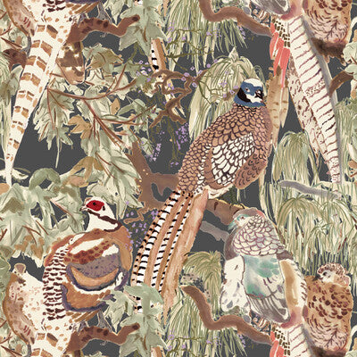 MULBERRY FG101.A101.0 GAME BIRDS CHARCOAL Wallpaper - Eade's Wallpaper
