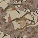MULBERRY FG102.H113.0 GRAND FLYING DUCKS PLUM Wallpaper - Eade's Wallpaper