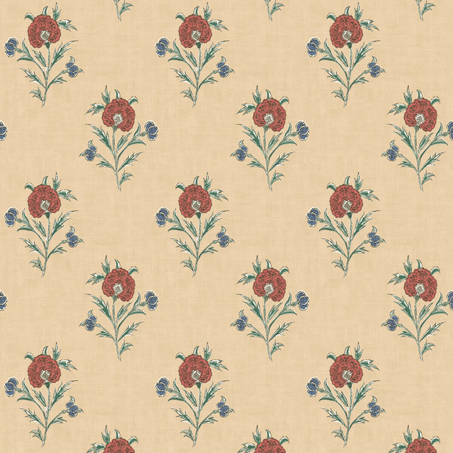 MULBERRY FG111.V117.0 SOMERTON RED/GREEN Wallpaper - Eade's Wallpaper