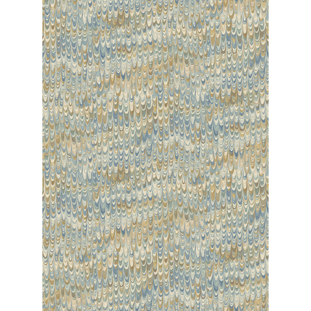 MULBERRY FG126.H59.0 END PAPER BLUE/SAND Wallpaper - Eade's Wallpaper