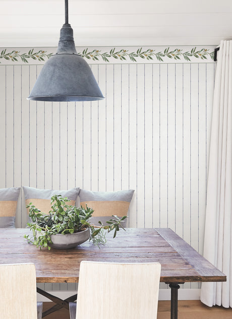 York FH4078 In Stitches Stripe Navy & Cream Wallpaper