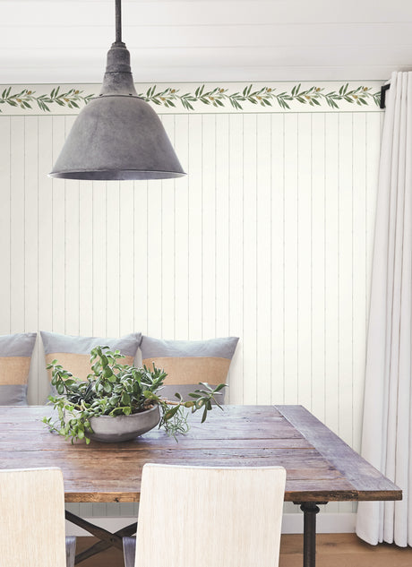 York FH4079 In Stiches Stripe Sage & Cream Wallpaper