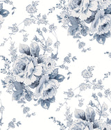 York FH4087 Heritage Rose Navy & White Wallpaper