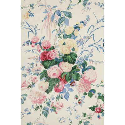 LEE JOFA FLORAL BOUQUET.LJ.0 FLORAL BOUQUET WHITE Fabric - Eade's Wallpaper