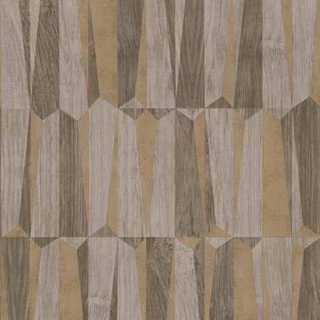 Galerie FS72017 Bronze Brown Geo Point Wood Effect Motif - Eade's Wallpaper