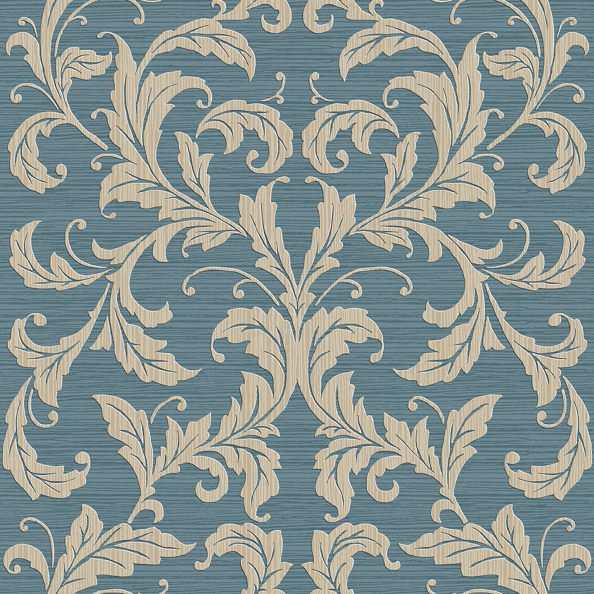 Galerie G34111 Blue Linear Damask - Eade's Wallpaper