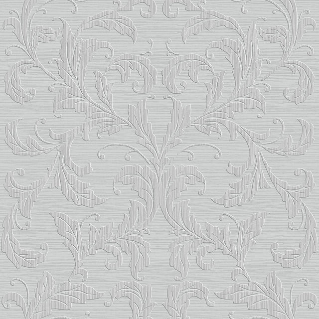 Galerie G34115 Silver Grey Linear Damask - Eade's Wallpaper