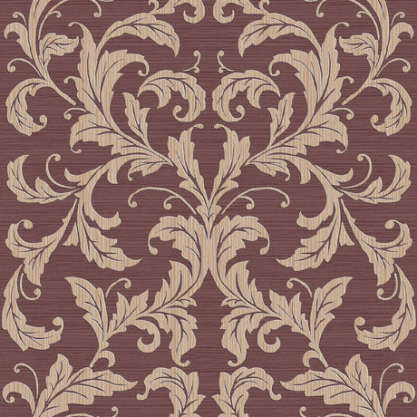 Galerie G34116 Red Linear Damask - Eade's Wallpaper
